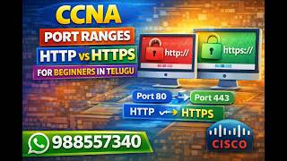 CCNA | Port Ranges | Http vs Https For Beginners In Telugu | 17 | ✆ WhatsApp (9885573740)