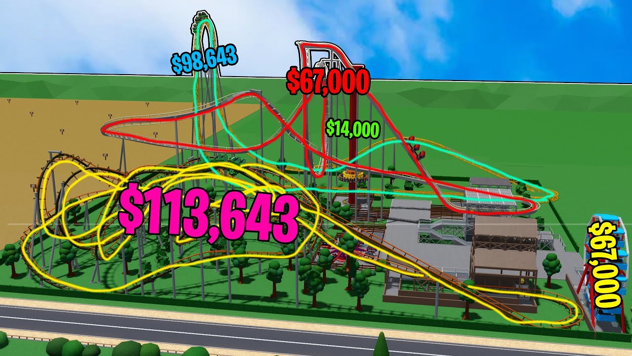 Building in Theme Park Tycoon 2 but each ride is a RANDOM budget - YouTube