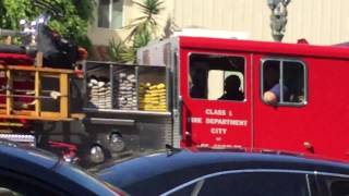 lafd engine 58 (spare) responding (lots of horn)