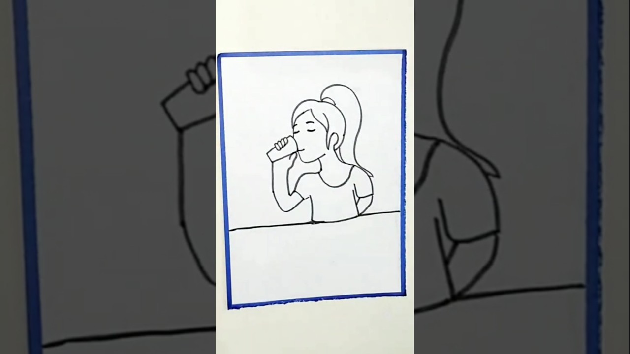 how to draw girl ❤️ drawing water 👍 