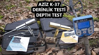 Контроль глубины с помощью детектора золота Азиз К-37 и устройства сканирования поля Avcı M-70.