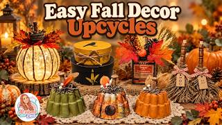 5 Easy Fall Decor Upcycles| Trash to Treasure for Fall | Thrifted Finds to Beautiful Fall Decor 🍂