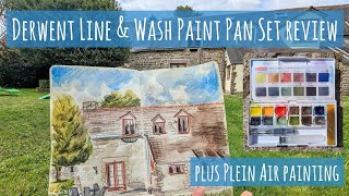 Derwent Line & Wash Paint Pan Set Swatch & Review, with Splodge & Scribble Plein Air Painting