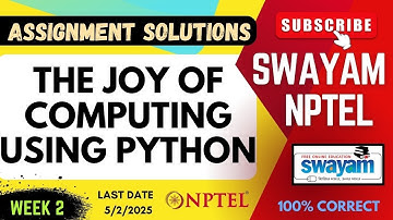 The Joy of Computing Using Python Week 2 Assignment Solutions | SWAYAM NPTEL | SUBSCRIBE