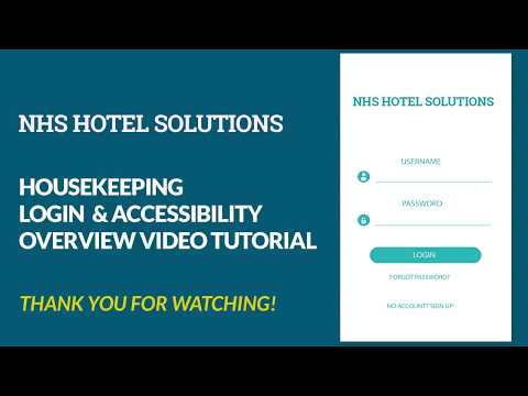Housekeeping Tutorial Login & Accessibility