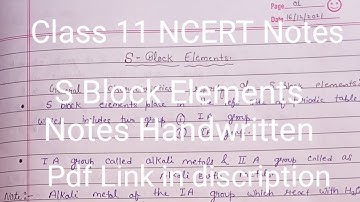 S block elements notes S block element class 11 S block element notes handwritten link in discriptio