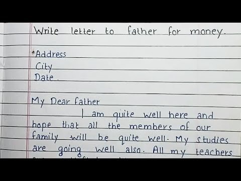 Write a letter to father for money | Letter to father