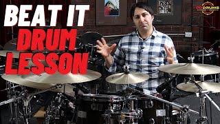 How to play 'Beat It' on Drums - Michael Jackson - Drum Lesson