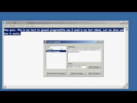 Visual basic - Advanced text to speech Demo - YouTube
