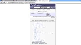 Play with words using WordReference 1.4.4.0 Gadget for Windows 7 Desktop