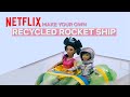 DIY Recycled Bottle Rocket Ship Craft 🚀 Over the Moon | Netflix Jr