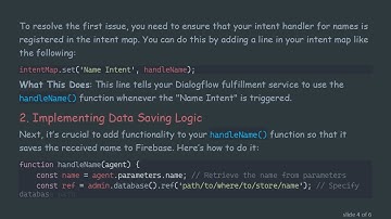 How to Successfully Store Entities in Firebase Using Dialogflow