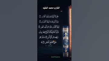 #سورة_القدر #القارئ_محمد_الفقيه #تلاوة_خاشعة #القران_الكريم #اكسبلور