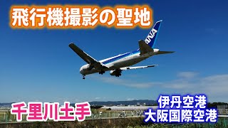 飛行機撮影の聖地　千里川土手　撮影スポット