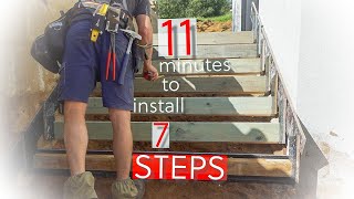 11 MINUTES TO INSTALL CONCRETE STAIRS BETWEEN WALLS