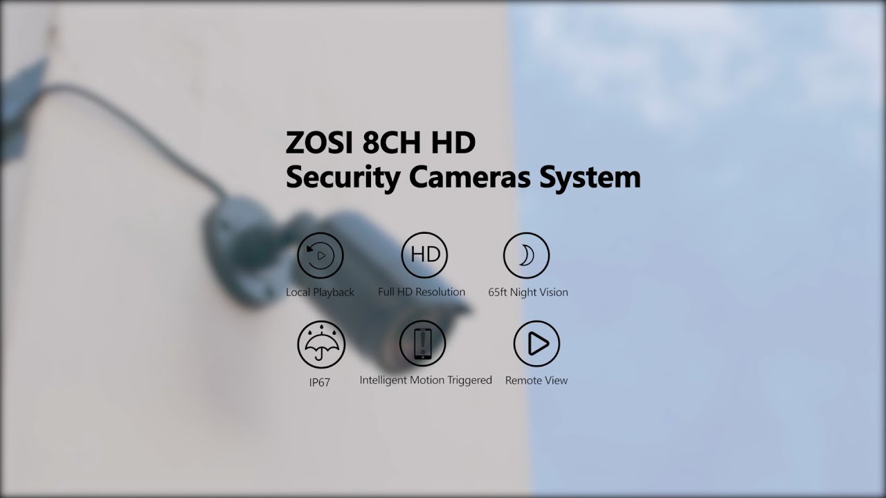 8 Channel DVR Outdoor Bullet Camera Home Security System ZOSI Security