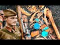 SOLDIERS WITH MEDALS AND WEAPONS HAVE BEEN LYING IN THE TRENCHES SINCE 1943 / WWII METAL DETECTING