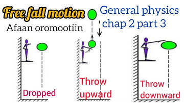 freshman physics chapter 2 part 3., Free fall motion, kufaatii Walabaa Afaan oromootiin.