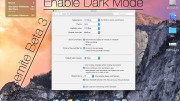 Enable Dark Mode: OS X Yosemite Beta 3