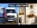 VAN TOUR | DIY Sprinter Van Conversion with Full Bathroom | Gorgeous Tiny Home For Off Grid Living