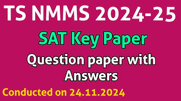 NMMS 2024-25 SAT Key with Question paper conducted on 24th Nov 2024 || Telangana || DV EASY LEARN