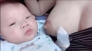 bayi lapar. ibu menyusui bayi❤🥰#Breastfeeding