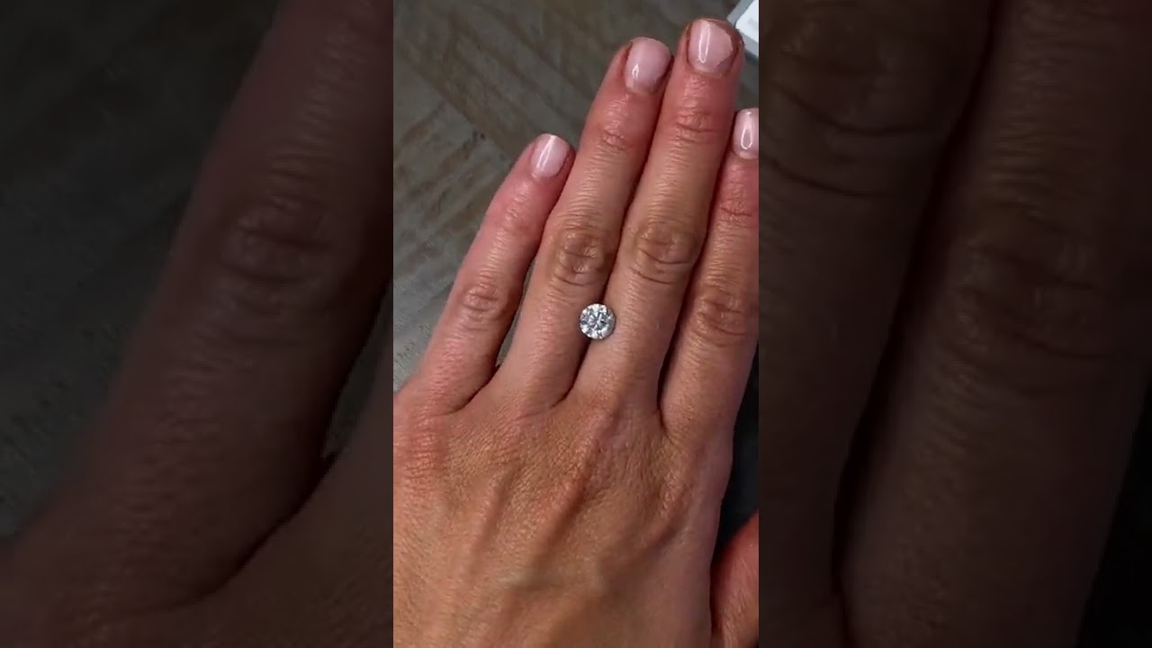 1.51ct Round Brilliant Salt and Pepper Diamond 6.98x4.58mm by Anueva Jewelry