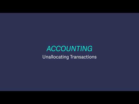 Sage Business Cloud Accounting (UK and Ireland) - Unallocating transactions