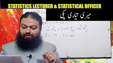 Basic Statistics Course,Lecture # 11,Delivered By Professor Hassan Humayun Khan