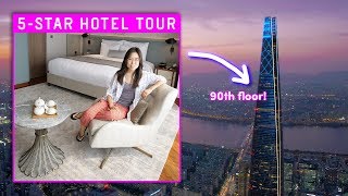 5-STAR HOTEL TOUR in Korea ⭐ 90th Floor Room! 😱