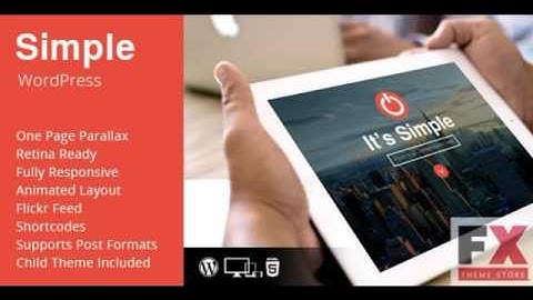 Preview SIMPLE - Onepage Parallax Retina WordPress Theme
