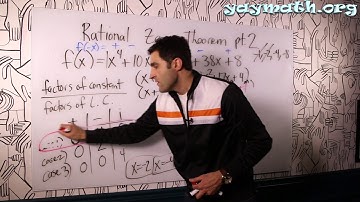 Algebra 2 – The Rational Zero Theorem (part 2 of 2)