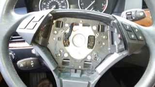 BMW remove steering wheel airbag, steering wheel and clockspring 5 Series E60 E61 2004-2010