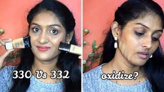 Maybelline Fitme 330 Toffee V/s 332 Warm Caramel || Divya Kataria