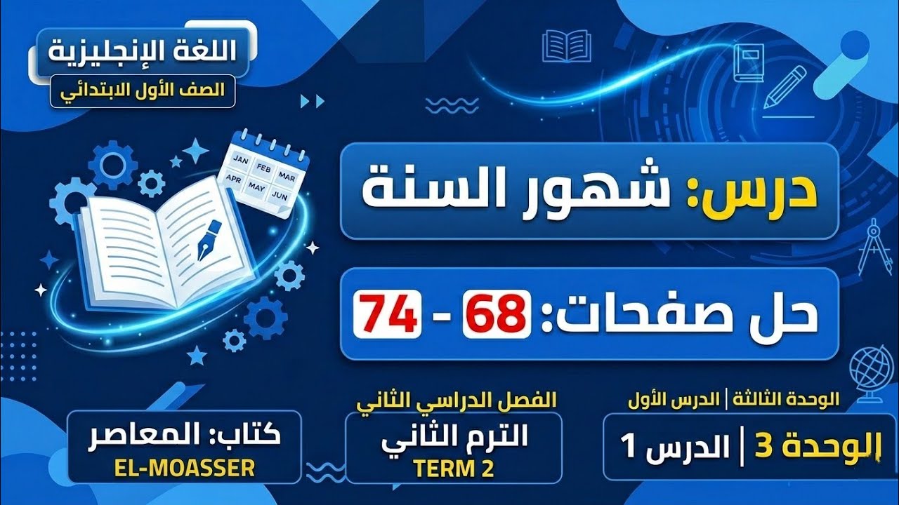 شرح انجليزي الصف الأول الابتدائي الوحدة الثالثة الدرس الاول كتاب المعاصر صفحة 68 الى 74 ✅