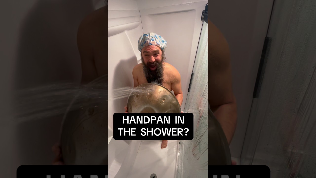 Handpan in the Shower?? 🤷‍♂️🛸🚿 #handpan #water #shower #asmr #beard #music #musician #asmrsounds
