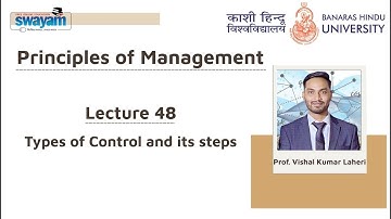 Lecture 48 : Types of control & its steps