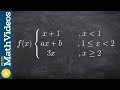 Find the values a and b that make the piecewise function continuous