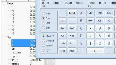 Multiplication operation in keil using accumulator and B register