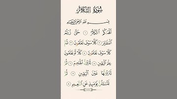 سورة التكاثر بصوت القارئ الشيخ سعد الغامدي#القرآن_الكريم #راحة_نفسية#اطمئن #رمضان