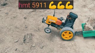 home made hmt pulling full loaded trolly। electric tractor। #tractor #hmt5911 #bruder #battery #rc