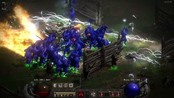 Players 8 cows with whirlwind chaos claw and lightning traps - D2R Patch 2.4 PTR