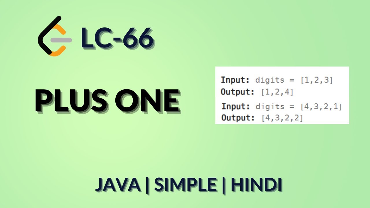 Plus One | Leetcode 66 | Java Hindi - YouTube