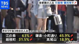 首都圏の人出 行楽地・観光地で増加【新型コロナ】