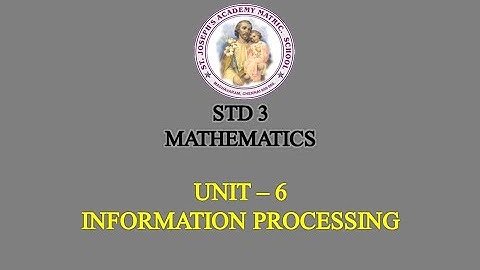 MATHEMATICS STD 3 | INFORMATION PROCESSING | UNIT - 6