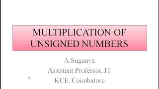 MULTIPLICATION OF UNSIGNED NUMBERS
