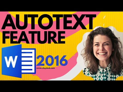 Video: Hoe gebruik ik AutoTekst in Word 2016?