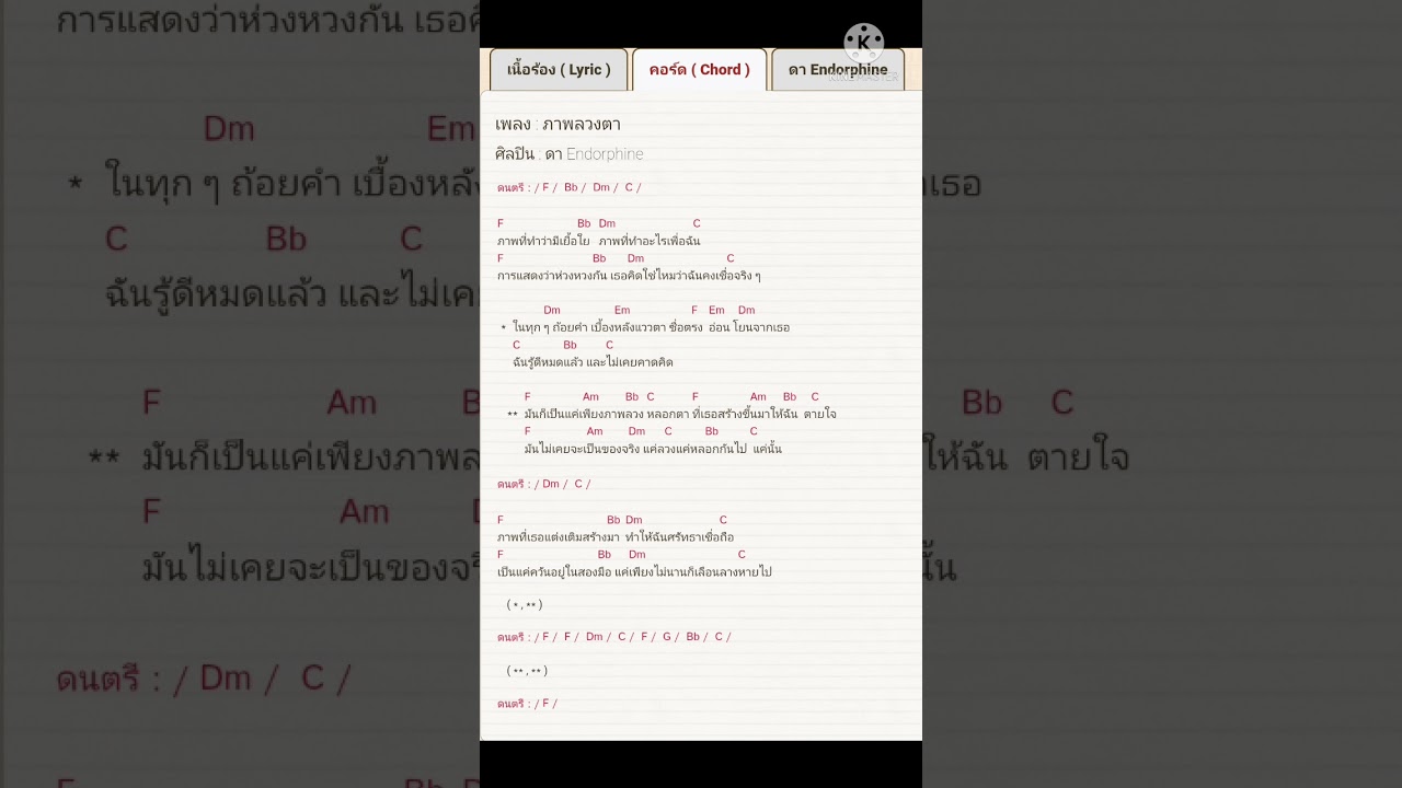 ภาพลวงตา คอร์ด เอ็นโดรฟิน