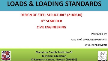 Loads & Loading Standards (Design of Steel Structures) (Civil Engineering) (8th sem) (MGITER)