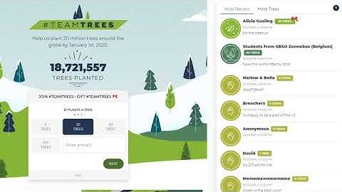 MrBeast Plants 20 million trees - #teamtrees - LIVE COUNTER